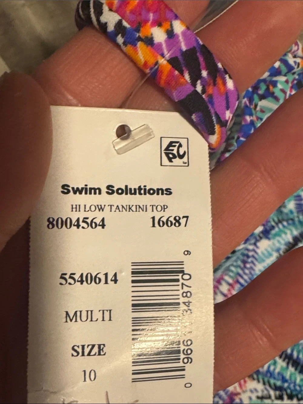 C9 by Champion Women's Multicolor Patterned Swim Tankini Top - Picture 6 of 6